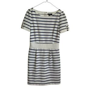 PRICH Pride & Rich navy and white horizontal striped short sleeve dress. 160/84A